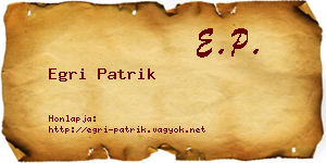 Egri Patrik névjegykártya